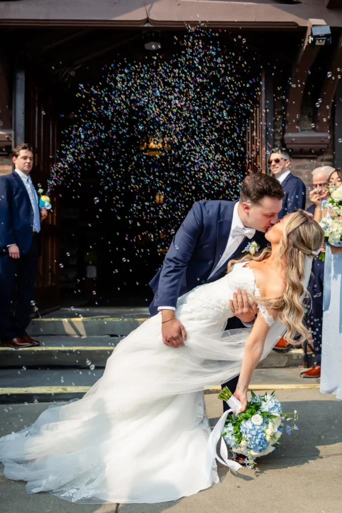 Bride and groom in Troy NY