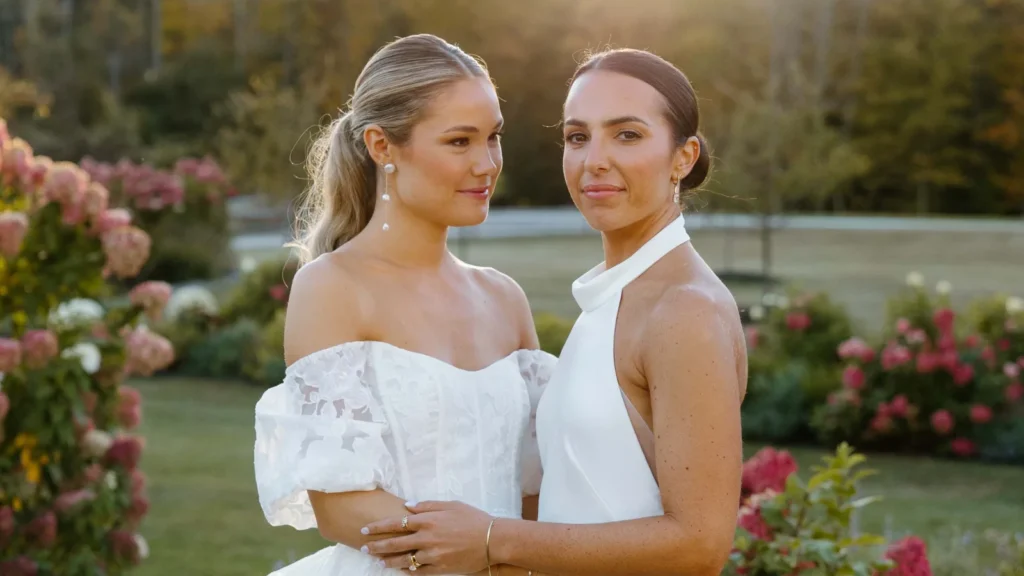Brides pose for a picture after bridal makeup in Saratoga NY.
